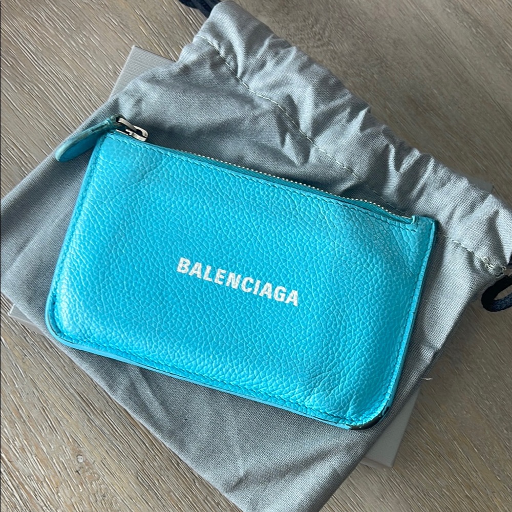 Balenciaga Blue Leather Cardholder